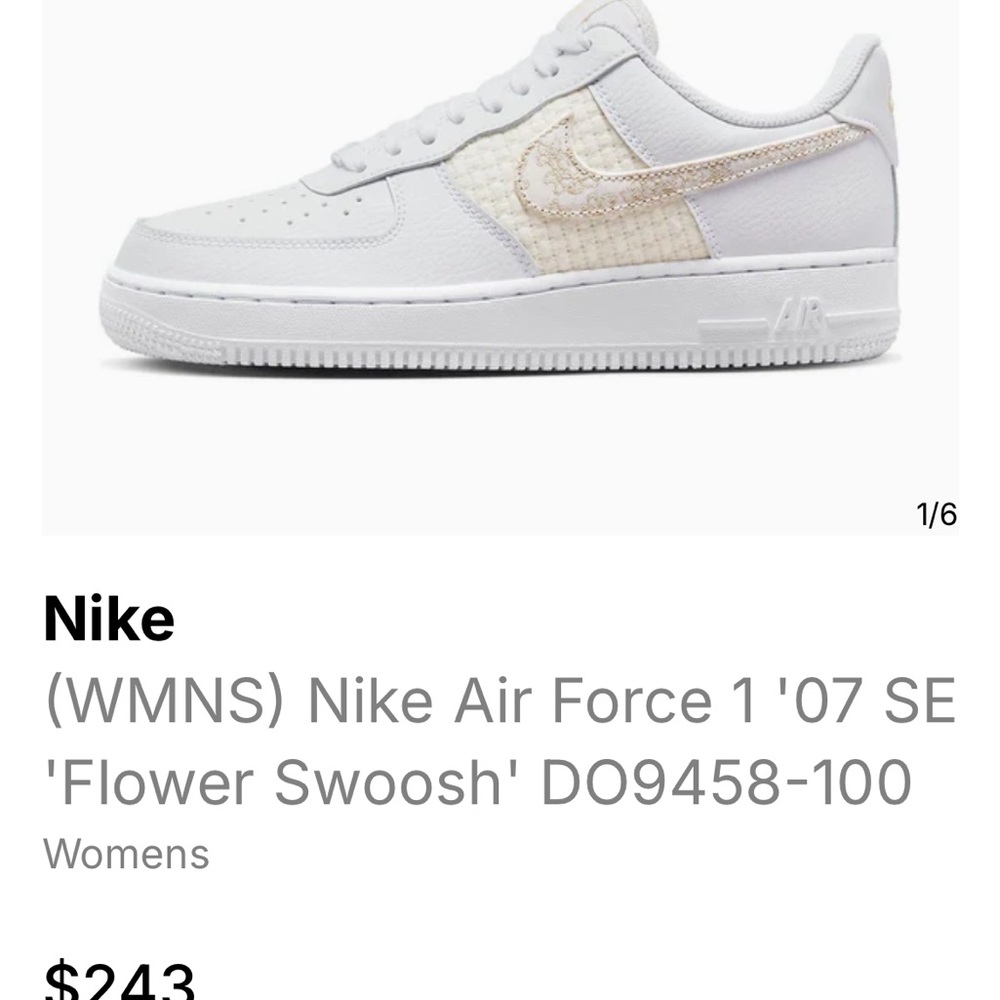 Nike Women's Air Force 1 with Floral Swoosh